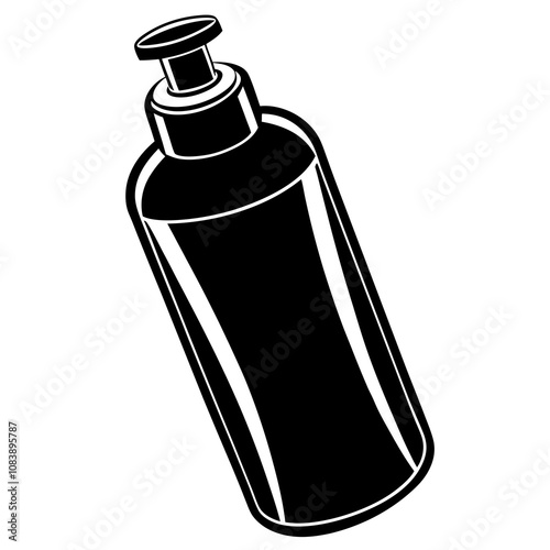 Flat Color Shampoo Bottle Icon Vector.