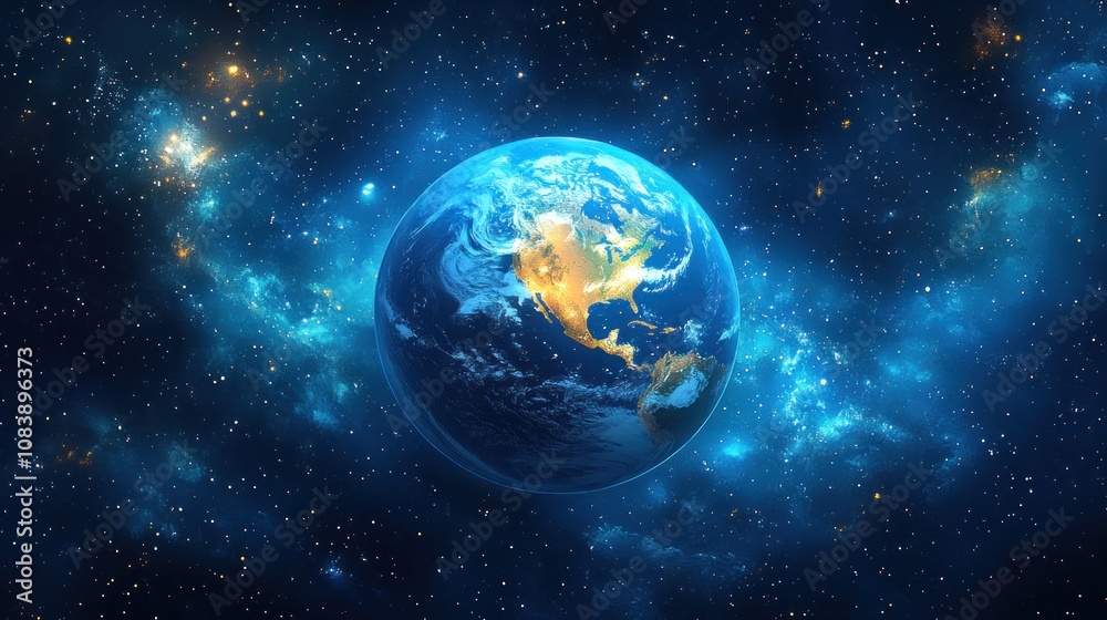 Obraz premium Earth in Space: A Celestial View of Our Home Planet