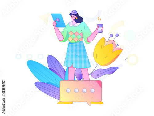 3.12 International Women's Day professional women flat character vector concept operation hand drawn illustration
