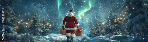 Santa Claus Carrying Gifts ...