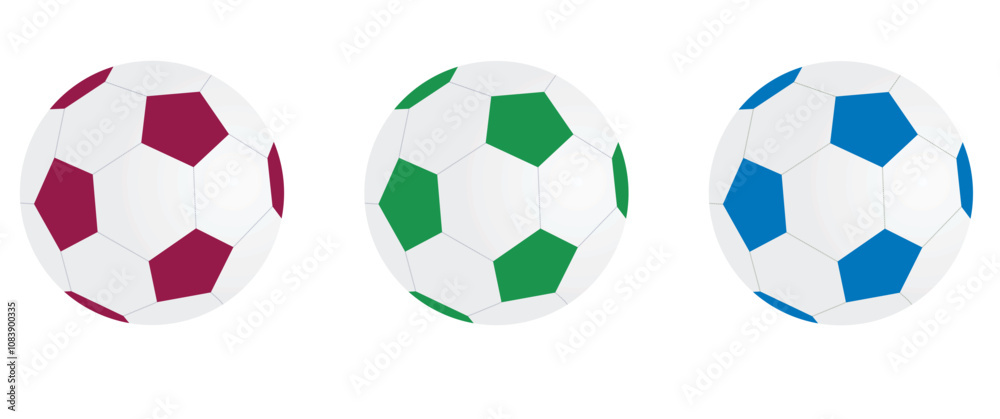 Obraz premium Soccer balls set. vector illustration