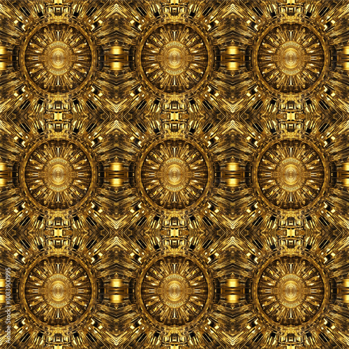 seamless pattern with gold ornament