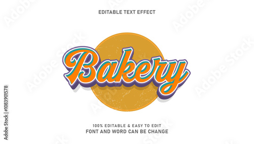 The bakery text effect is in a modern 3d style and can be edited easily