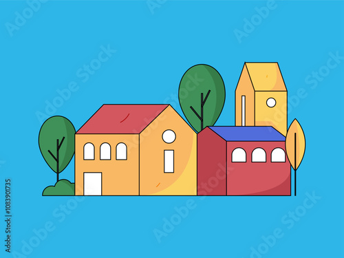 House building vector concept operation hand drawn illustration
