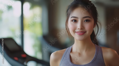 Happy Young Woman Smiling in Fitness Center Free Download Happy Young Woman Smiling in Fitness Center - GFXLoad