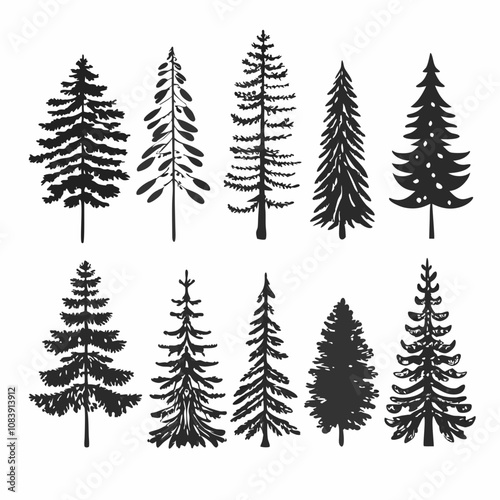 Christmas Tree silhouette, tree silhouette , christmas tree silhouette vector, christmas tree