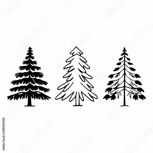Christmas Tree silhouette, tree silhouette , christmas tree silhouette vector, christmas tree