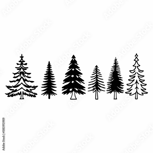 Christmas Tree silhouette, tree silhouette , christmas tree silhouette vector, christmas tree