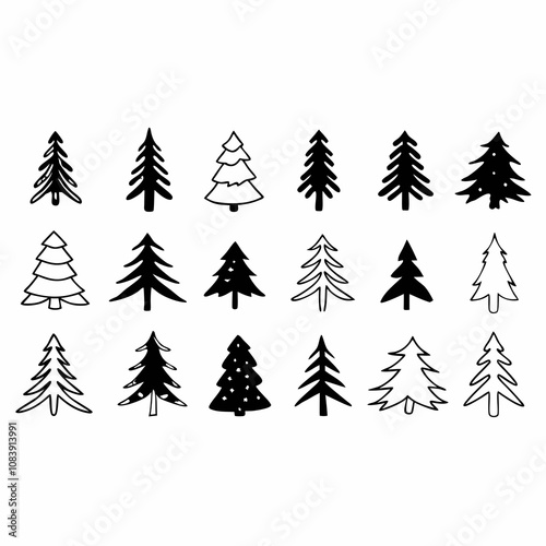 Christmas Tree silhouette, tree silhouette , christmas tree silhouette vector, christmas tree