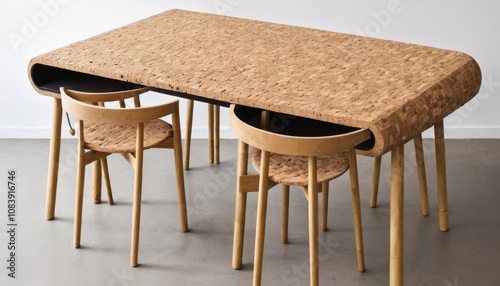 Lightweight furniture crafted from cork and bamboo photo