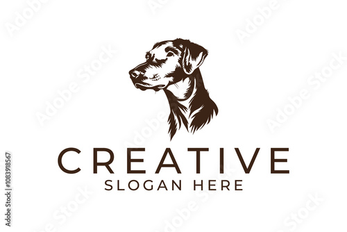 creative dog minimal pet logo