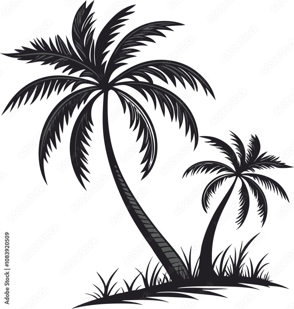 Obraz premium Palm trees vector illustration design