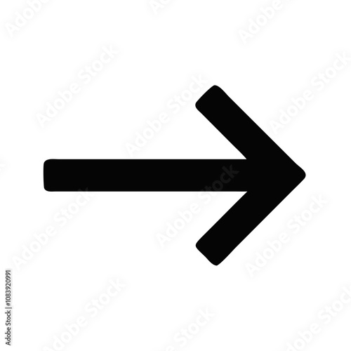 Right arrow icon indicating direction and navigation in a clean design