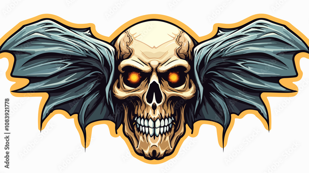 Obraz premium Traditional Style Tattoo Sticker of Deaths H