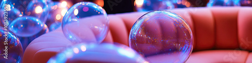 Bubble Lounge: A cozy seating area surrounded by giant bubbles, inviting relaxation and play. photo