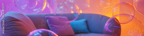 Bubble Lounge: A cozy seating area surrounded by giant bubbles, inviting relaxation and play. photo