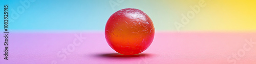 Chewy Mystery: A single piece of unpopped bubblegum, tempting the viewer with its pristine appearance. photo