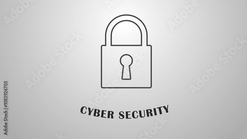 Data and files protection a digital technology background animation of lock icon