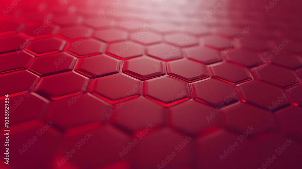 Fototapeta premium Abstract Red Hexagon Pattern
