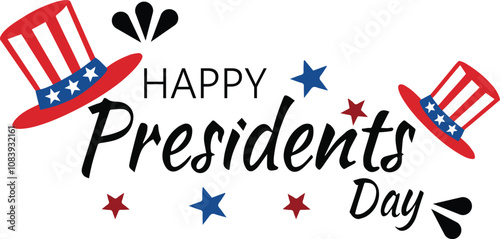 Happy Presidents Day background with flag USA. Vector illustration