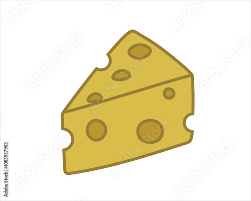 Cheese Wedge Cartoon culinary illustration