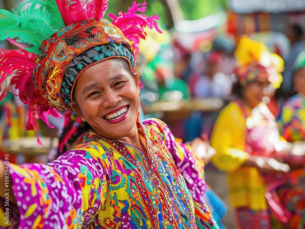 Fototapeta premium Cultural festival celebration local community event photography vibrant environment close-up view joyful expression