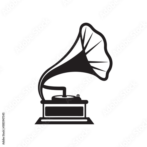 Gramophone isolated on a white background