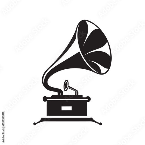 Gramophone isolated on a white background