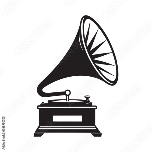 Gramophone isolated on a white background