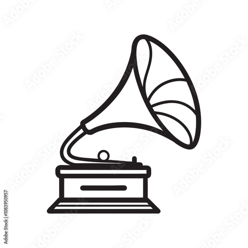 Gramophone isolated on a white background