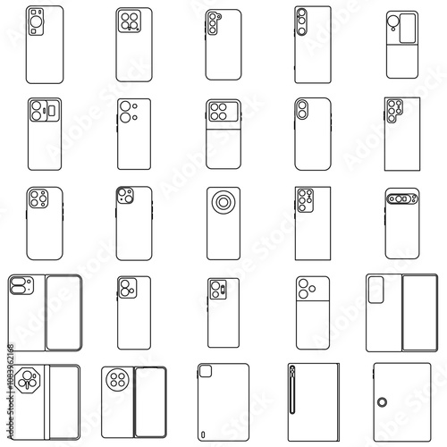 Minimalist Line Icons Phone Cases Set