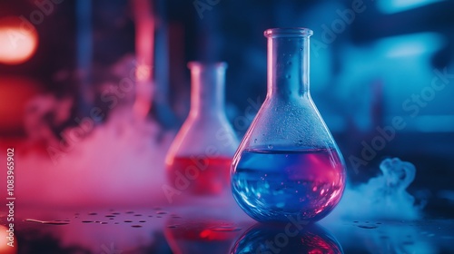 Acid, A reactive, sour chemical that releases hydrogen ions with Blue to Red Gradient – Acid, A reactive photo