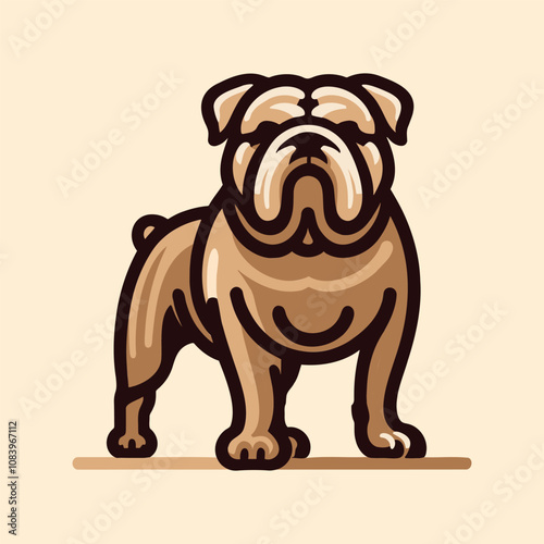 BULLDOG FLAT ICON ILLUSTRATION