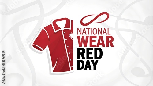 Celebrate national wear red day with stylish red shirt icon design