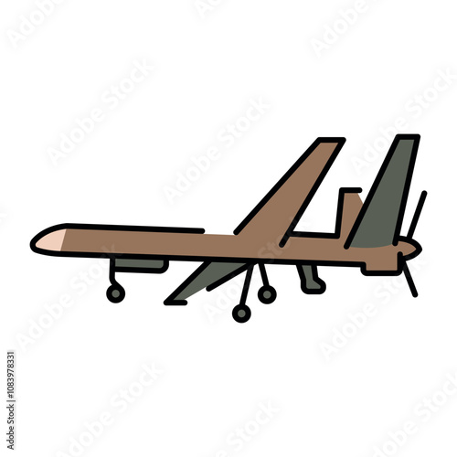 Orion line color icon. Attack and reconnaissance UAV.