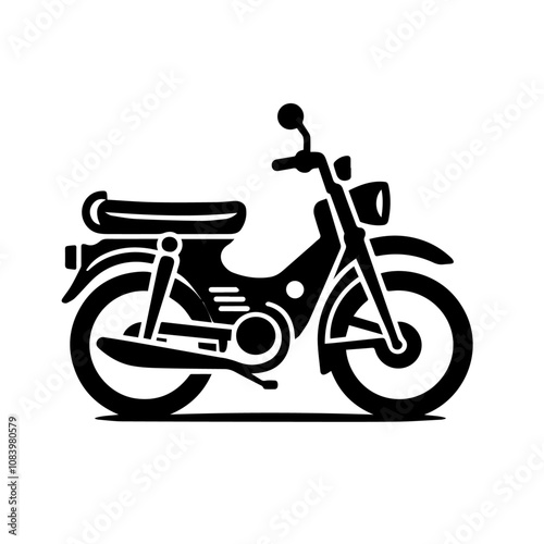 Classic Motorcycle Silhouette Vector – Vintage Bike Design with Retro Style for Iconic Transportation Art Projects