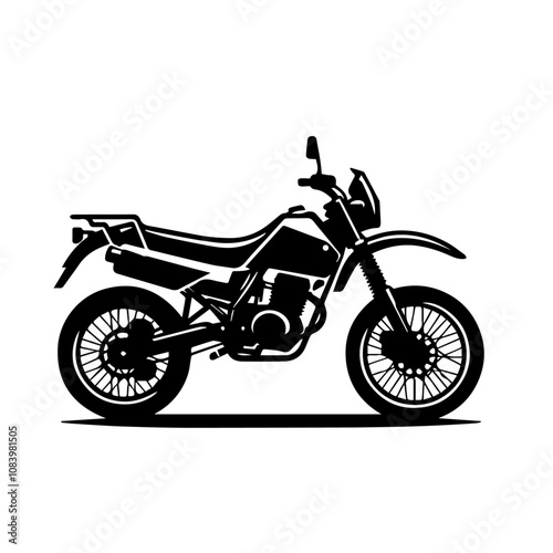 Classic Motorcycle Silhouette Vector – Vintage Bike Design with Retro Style for Iconic Transportation Art Projects