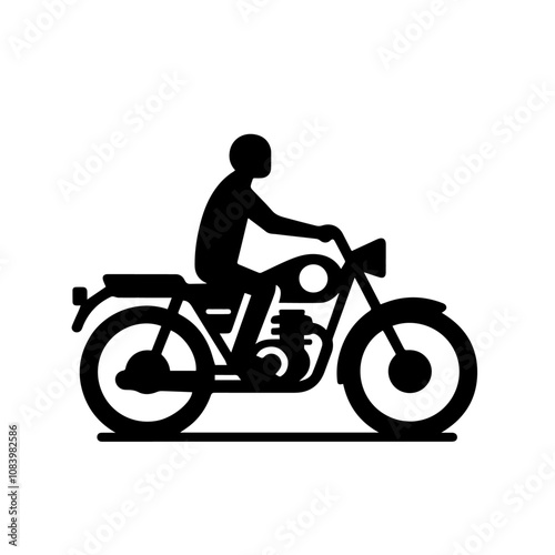 Classic Motorcycle Silhouette Vector – Vintage Bike Design with Retro Style for Iconic Transportation Art Projects