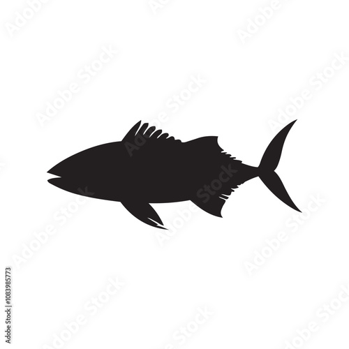 Mackerel fish silhouette vector on a white background