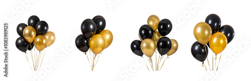 Elegant Black and Gold Balloons Party Decoration Celebration