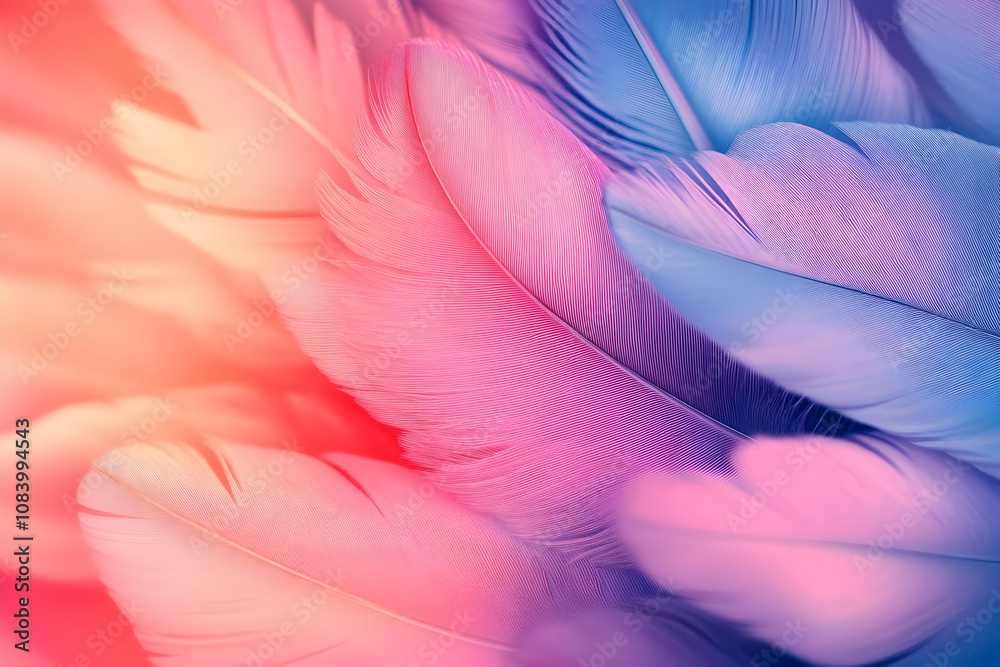 Obraz premium Abstract Background Image Soft Pink Blue Feathers Texture