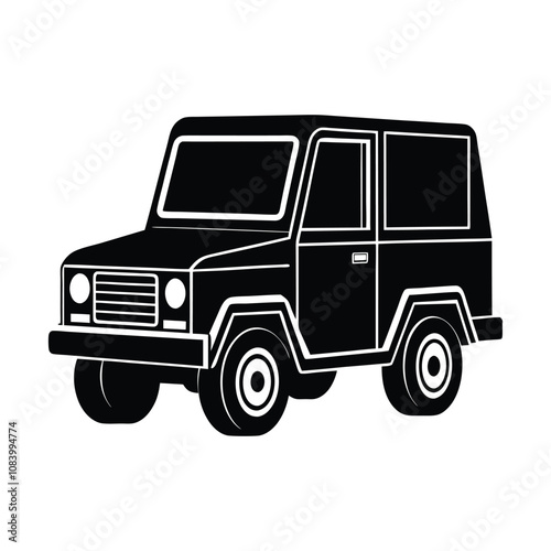 Isolated Truck Vector - Minimalist Cargo Transport Design, Silhouette Outline for Commercial Logistics Art photo