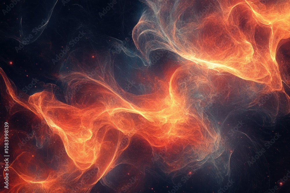 Fototapeta premium Abstract Orange and Black Cosmic Background