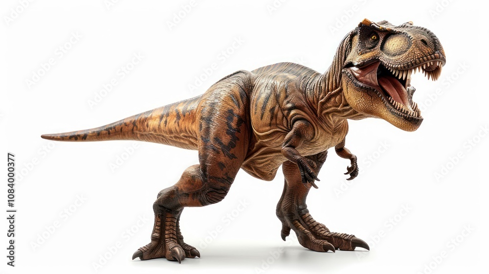 Naklejka premium Tyrannosaurus rex, cartoon illustration of the dinosaur isolated on white background