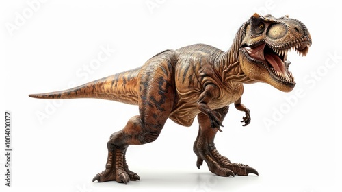 Fototapeta Naklejka Na Ścianę i Meble -  Tyrannosaurus rex, cartoon illustration of the dinosaur isolated on white background