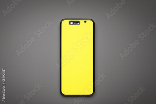Free Download And yellow smartphone on a white . mobile phone cellphone concept. big smartphone in and yellow with a ring on the. big screen of a smartphone with technology in and yellow on a lifestyle. - GFXLoad