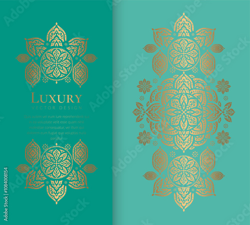 Luxury invitation card design with vector mandala pattern. Vintage ornament template. Can be used for background and wallpaper. Elegant and classic vector elements great for decoration.