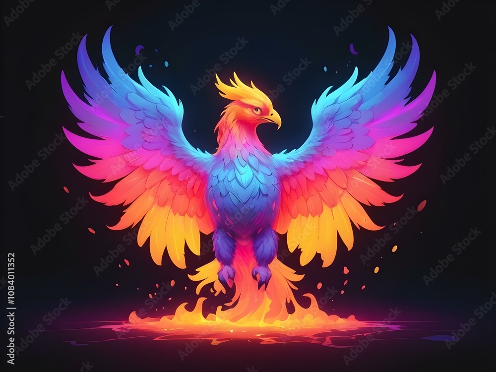 Obraz premium phoenix on black background