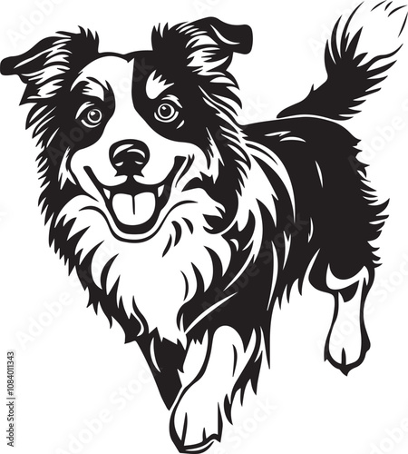 running australian shepherd dog
