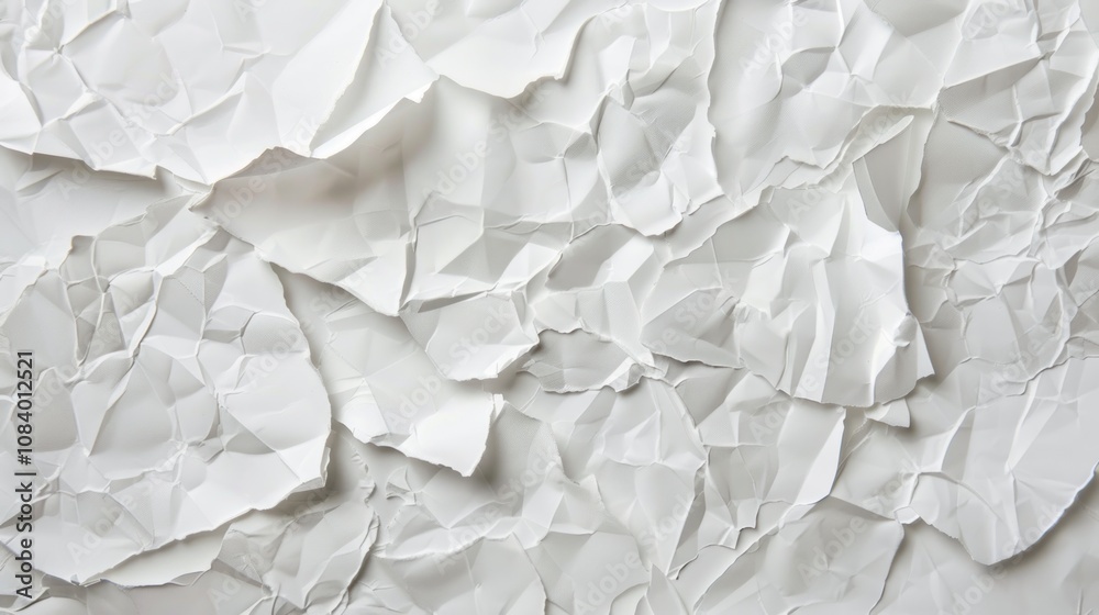 Fototapeta premium white crumpled paper background texture pattern overlay